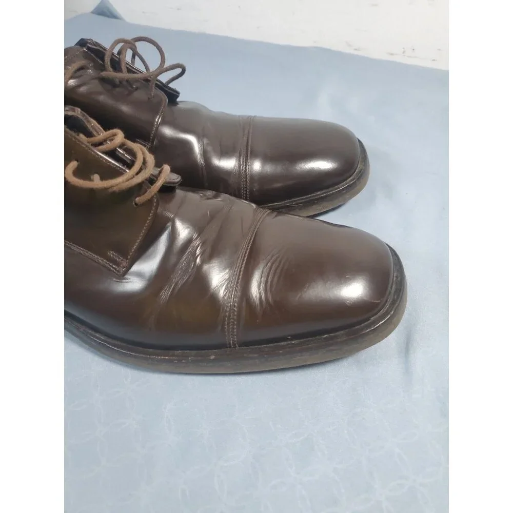 Gucci Brown Leather Lace Up Oxford Dress Shoes Men's Size US 10 EU 43.5 Italy